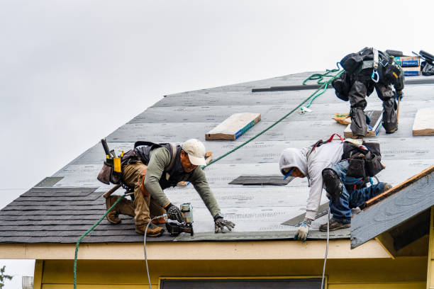 Professional Gutter Installation technician working in Clifton, ID
